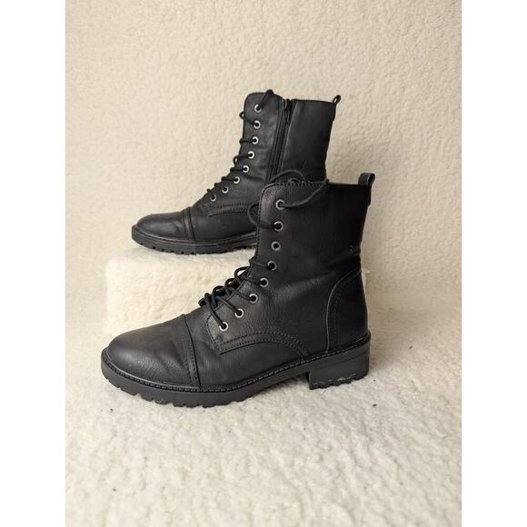 Combat 90's Black Lace Up and Zip Boots size US 8 By Target - Picture 1 of 11